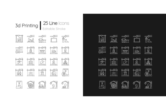 3D Printing Tech Icons: Clean Graphics for Modern Blog Design