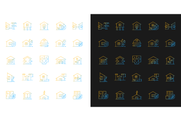 Building Safety Gradient Icons Bundle: Modern Graphics for Local Branding