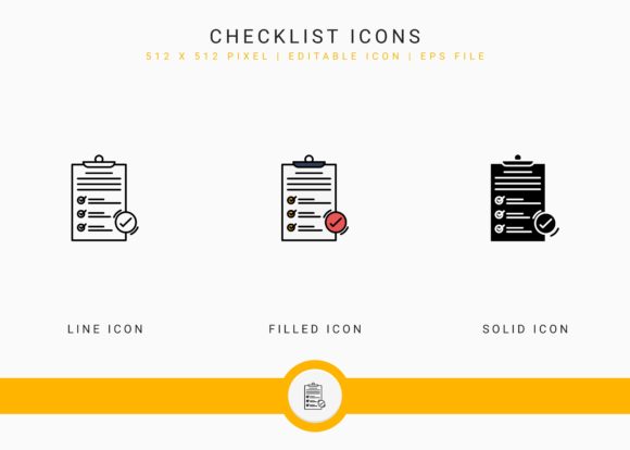 Checklist Icons Set: Modern Graphics for Branding and Digital Design