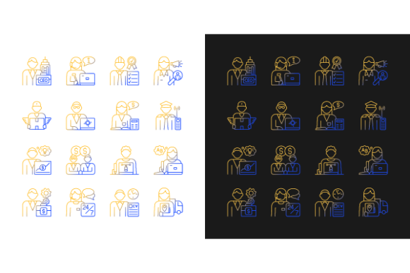 Company Staff Gradient Icons Bundle Review for Real Embroidery Use