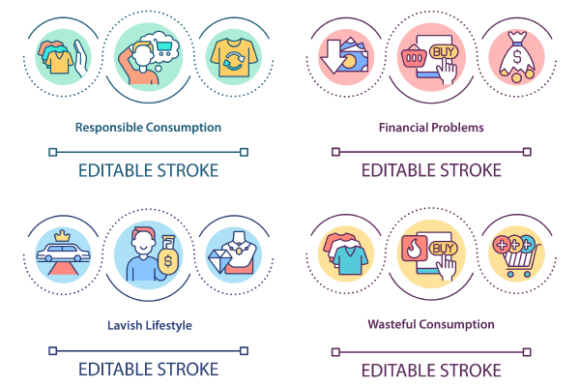 Financial Problems Concept Icon Bundle Review for Real Embroidery Projects