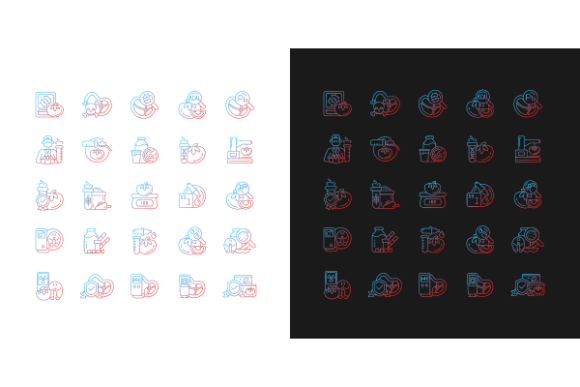 Food Testing Gradient Icons Bundle – Graphics & Icons for Crafters & Handmade Sellers