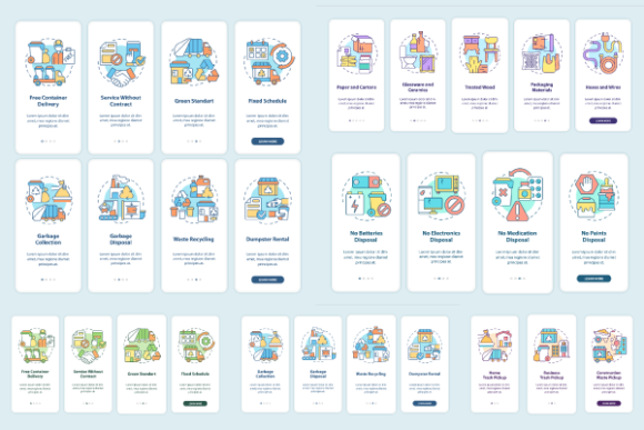 Garbage Management App Page Bundle: Graphics for Eco-Friendly Branding and Craft Design