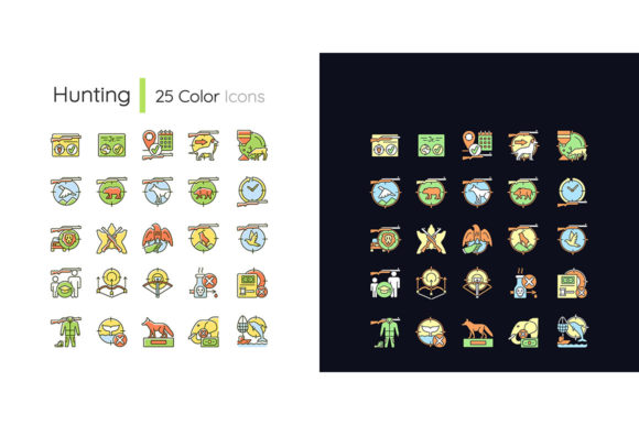 Hunting Light and Dark Theme RGB Color Graphics & Icons