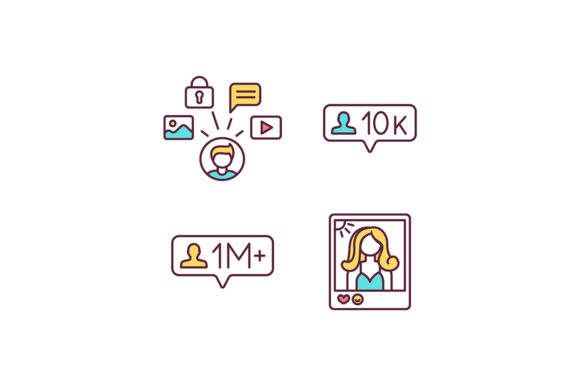 Influencer Marketing RGB Color Icons Set Review