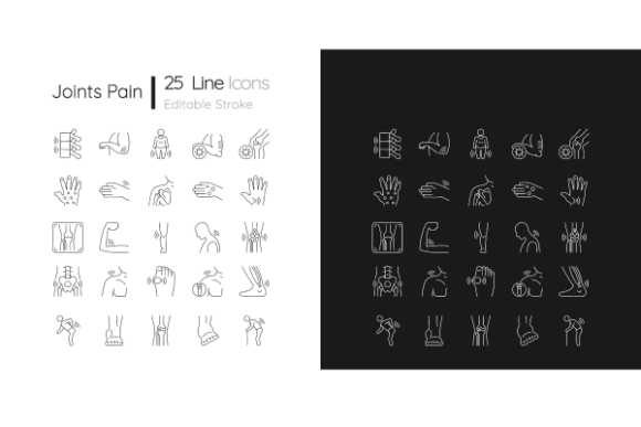 Joints Pain Linear Icons Bundle – Graphics & Icons for Real Crafting