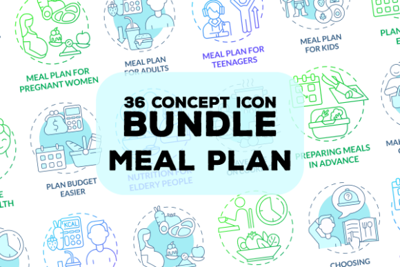 Meal Plan Blue Concept Icons: A Designer’s Review for Branding & Marketing