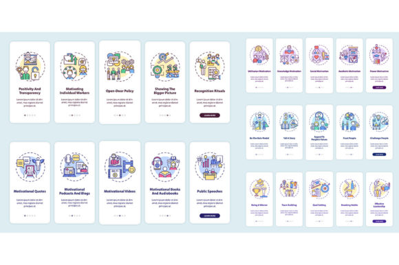 Motivational Content Onboarding Mobile Graphics & Templates