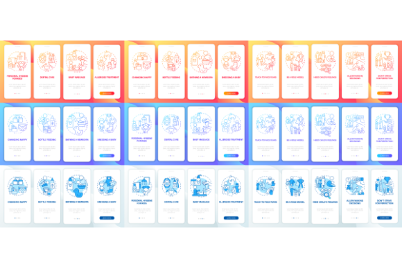 Raising Child App Page Screen Bundle: Graphics for Modern Parenting Brands