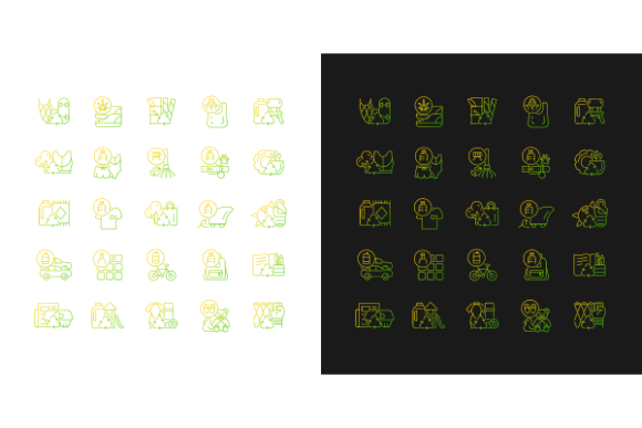 Recycled Materials Gradient Icons Bundle Review