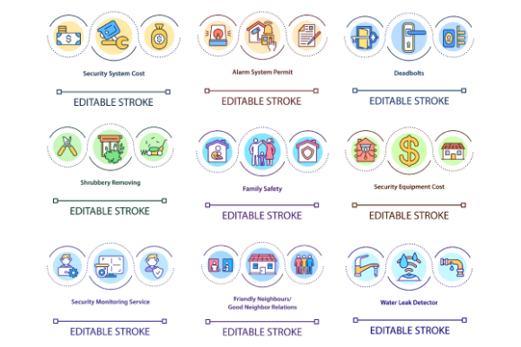 Security System Concept Icons Bundle: Graphics Review