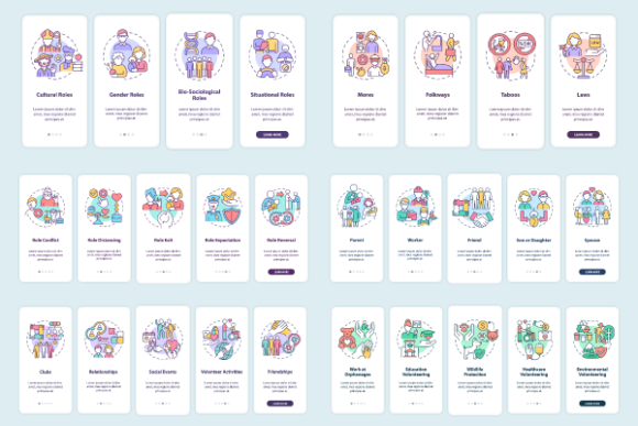 Social Roles and Norms App Page Bundle: Graphics Review