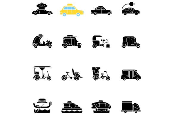 Taxi Types Black Glyph Icons Set: A Designer’s Real-World Review
